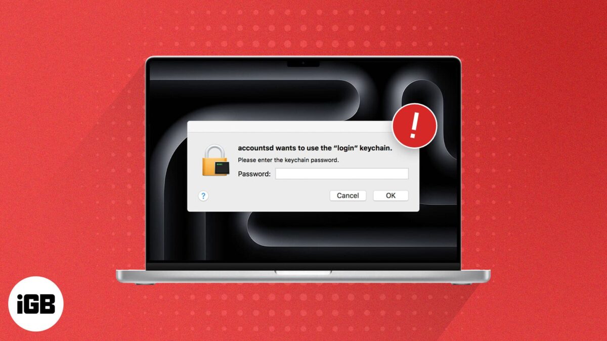 How to fix accountsd wants to use the login keychain message on mac