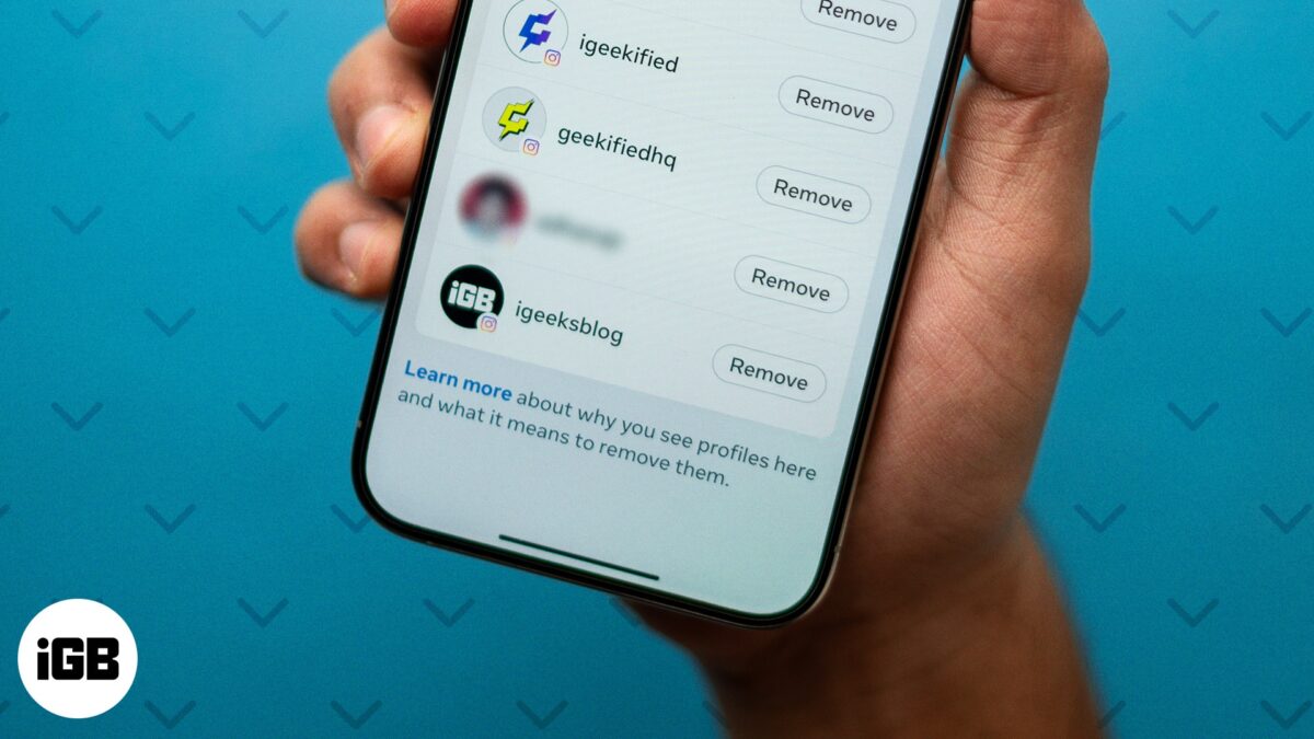 How to remove a remembered account on instagram