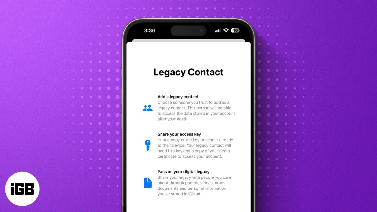 How to add legacy contact for apple id
