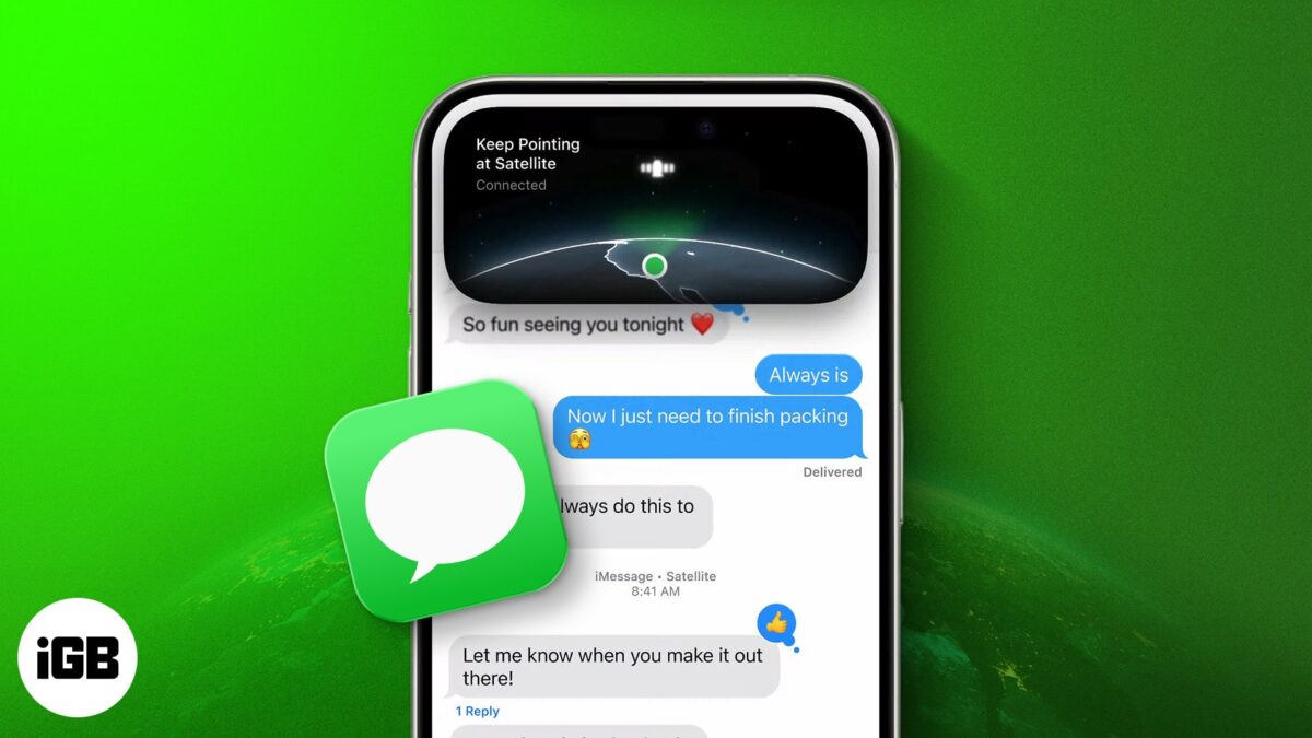 How does messages via satellite work on iphone