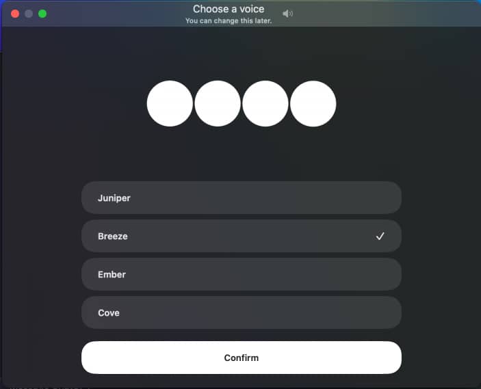 Confirm your voice in ChatGPT for voice command.