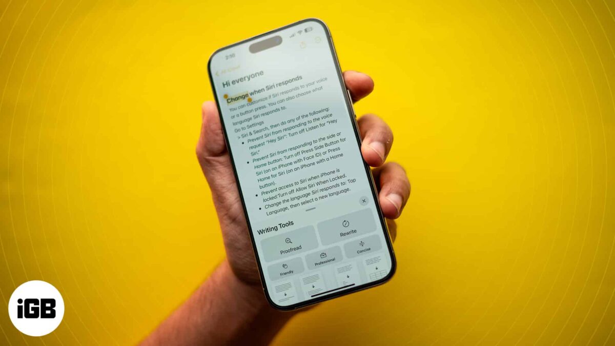 How to use apple intelligence writing tools in ios 18 1 beta 1