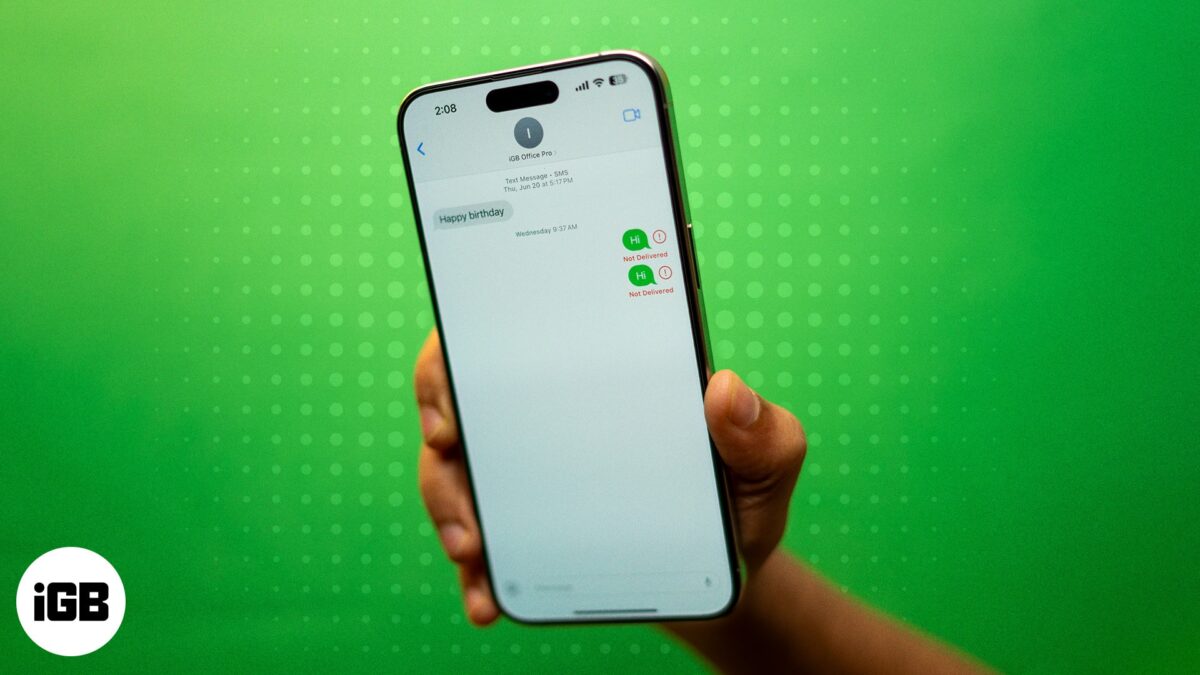 Not delivered error in imessage on an iphone