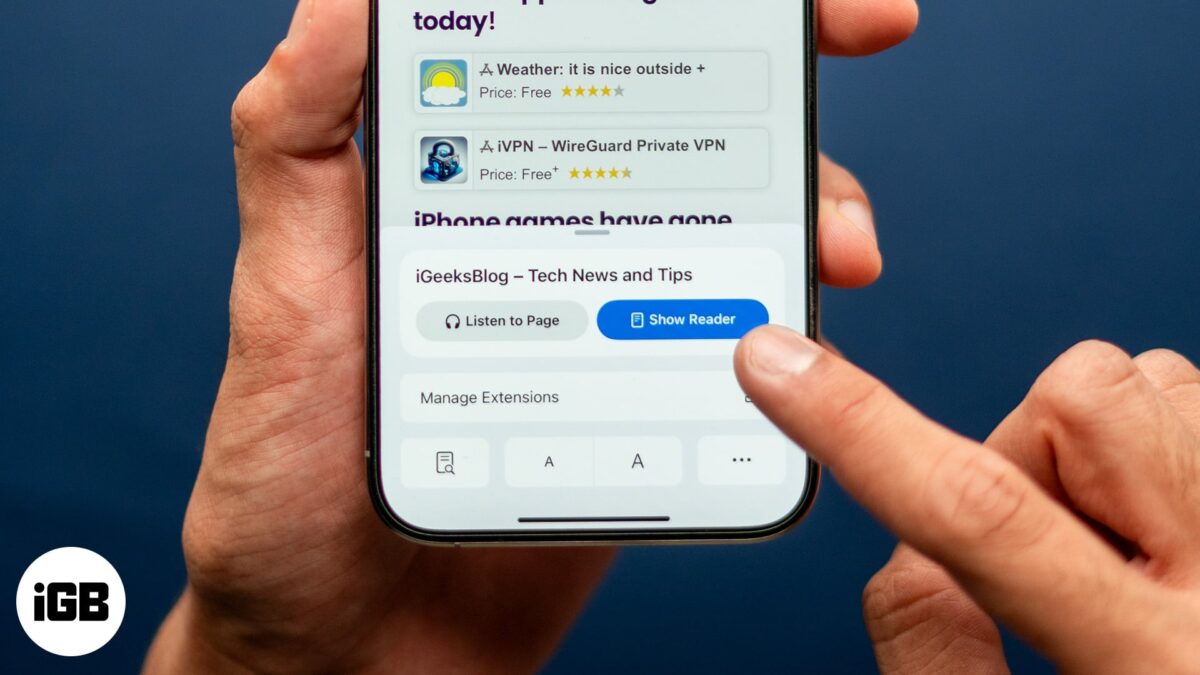 How to turn on reader view in safari on iphone and ipad