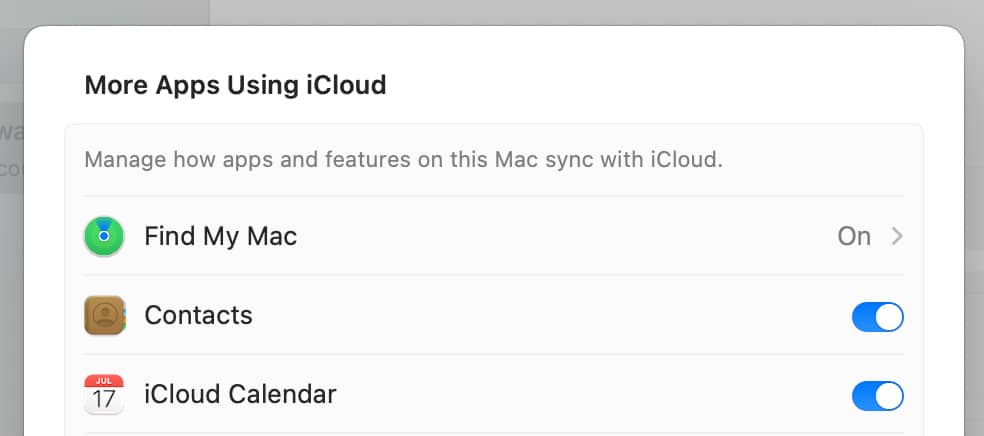 Find My Mac option under Mac System Settings.
