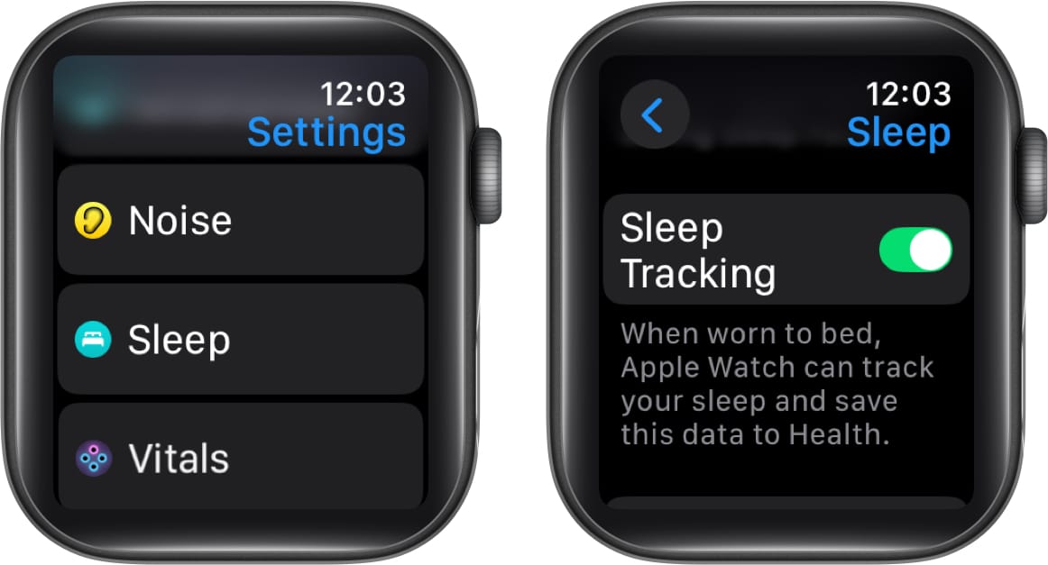 Toggling on Sleep Tracking on an Apple Watch.