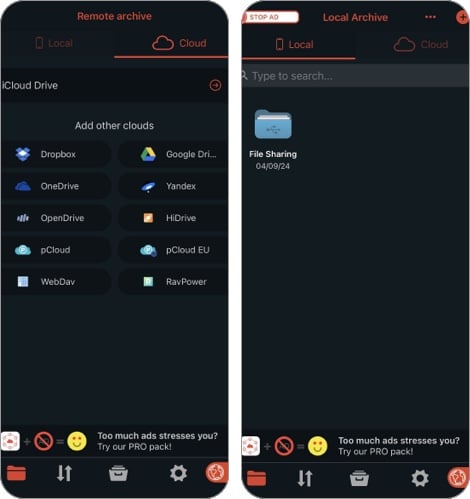 Amerigo File Manager iPhone app.