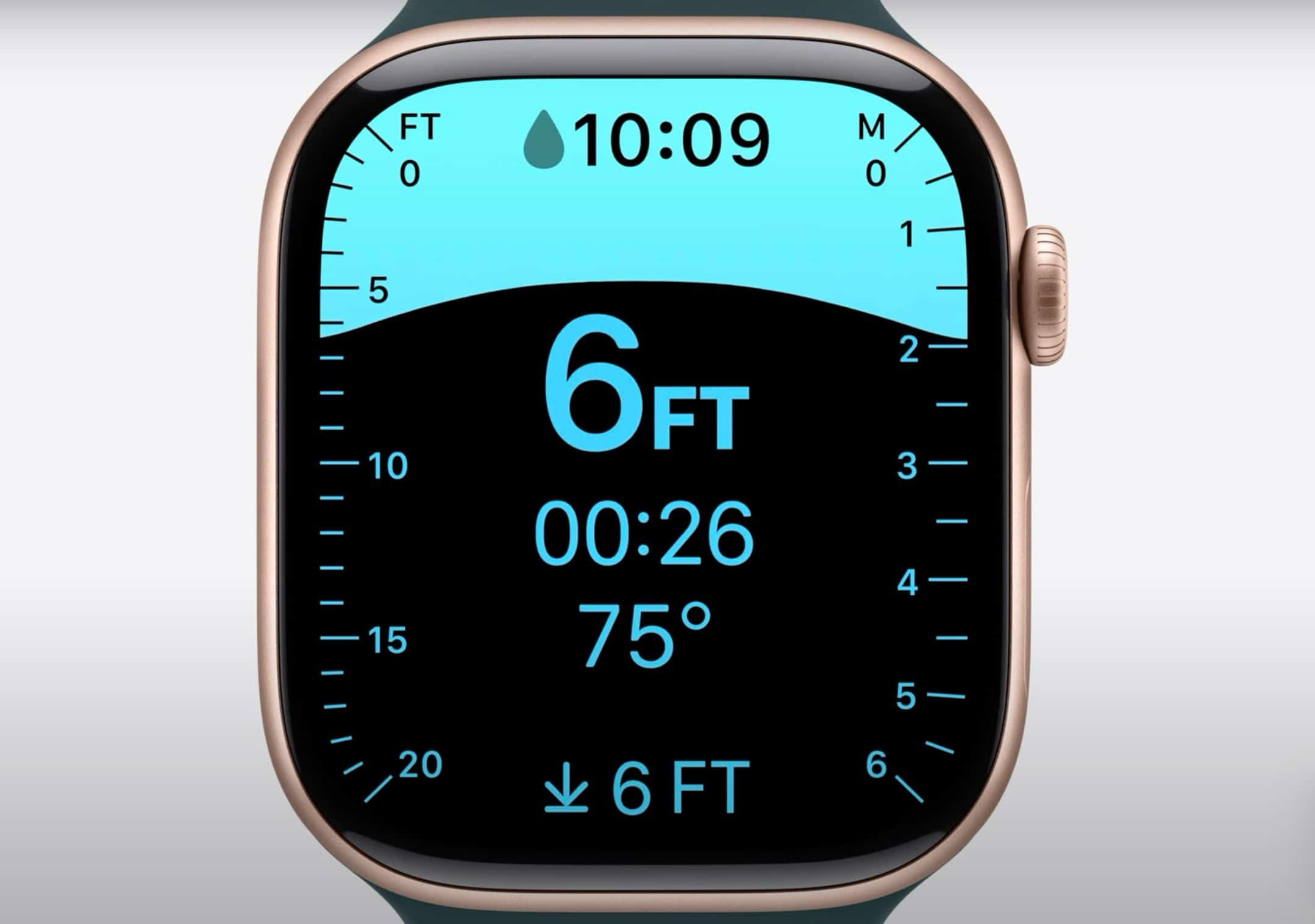 Apple Watch Series 10 depth gauge feature.