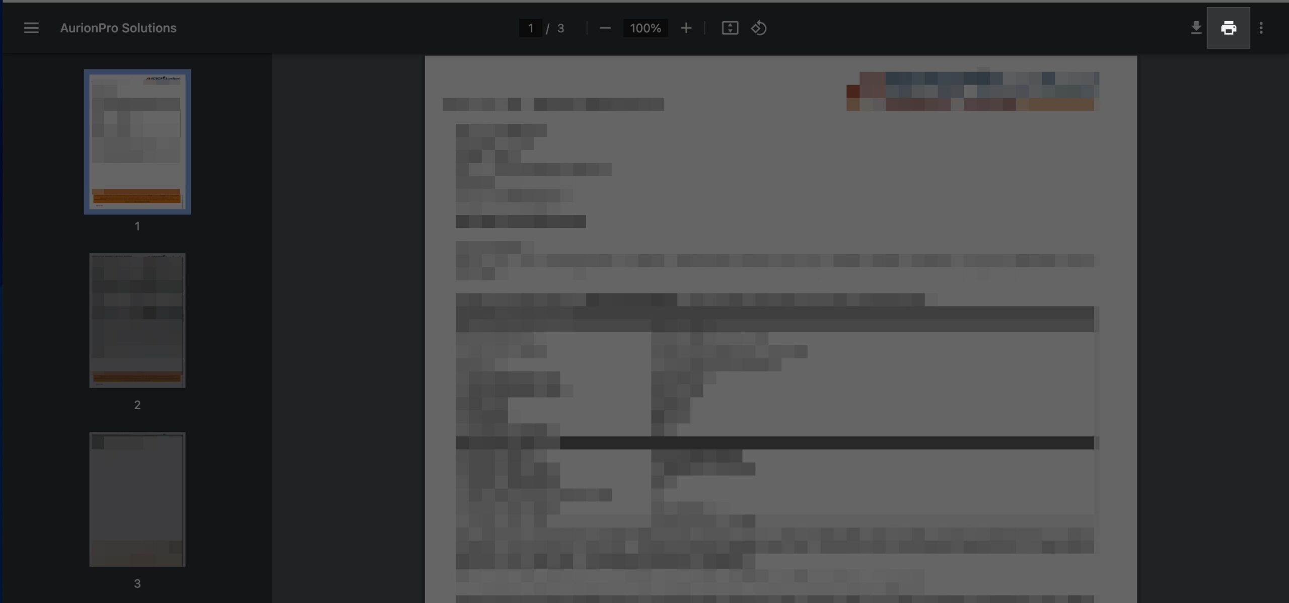 Print button on the downloaded PDF on a Mac.