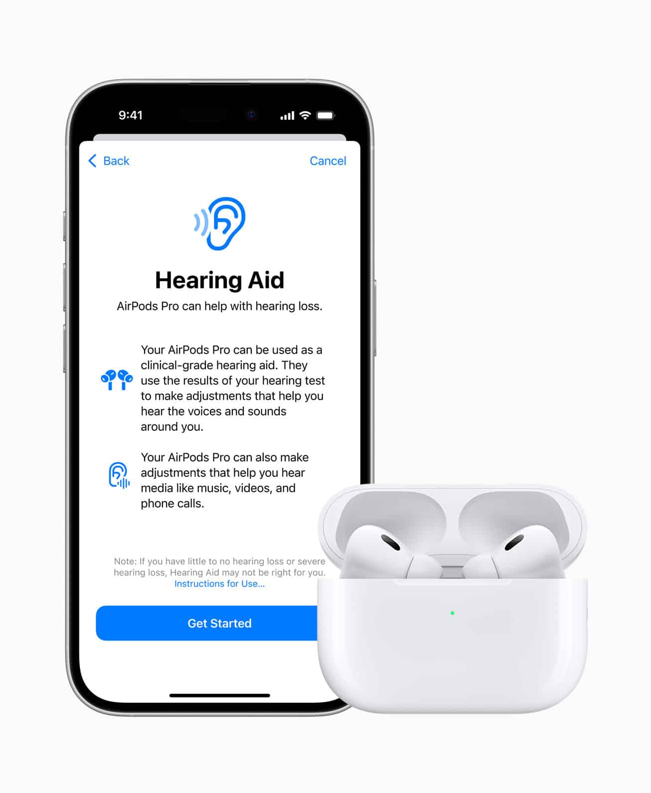Hearing Aid feature on Apple AirPods.