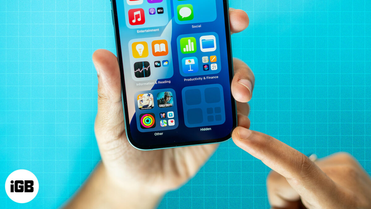 Hidden folder in the app library on an iphone in ios 18