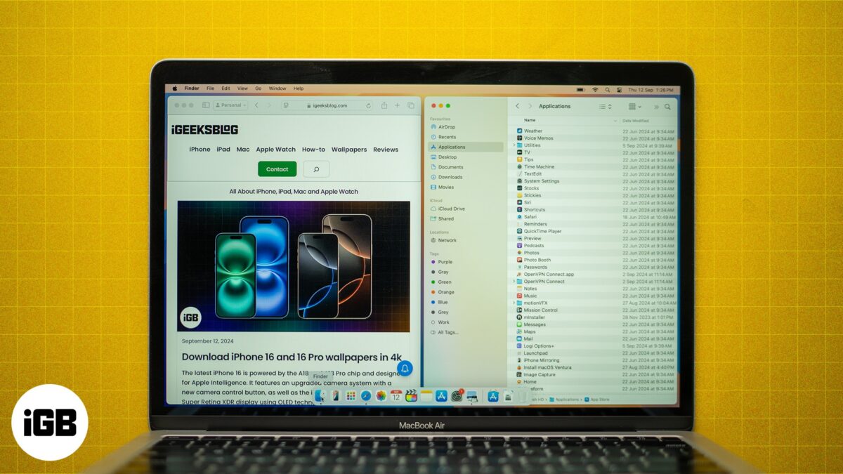 How to split screen on mac
