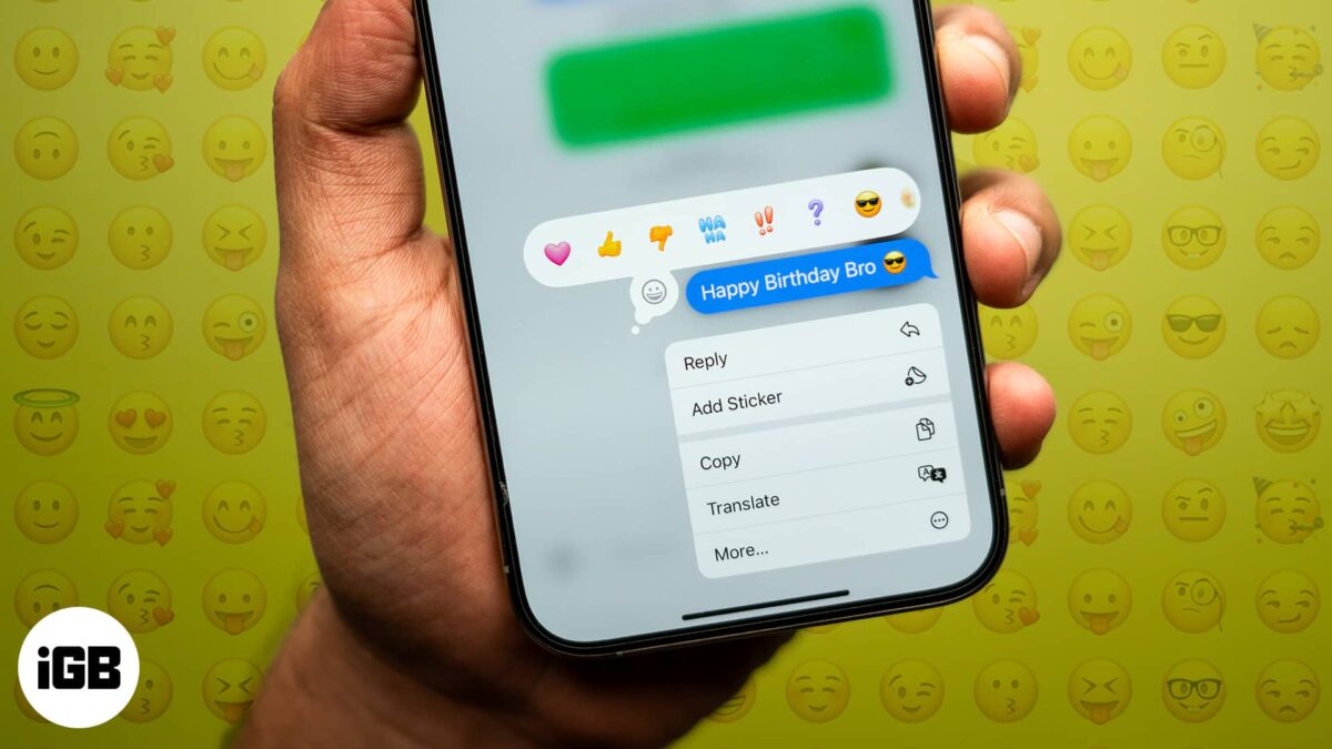 How to use emoji as tapback reactions in messages