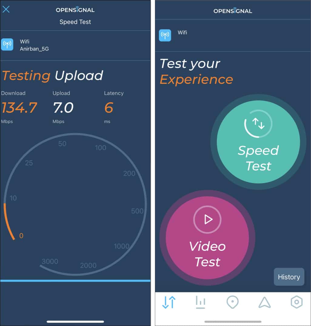 Opensignal Internet Speed Test for iPhone.