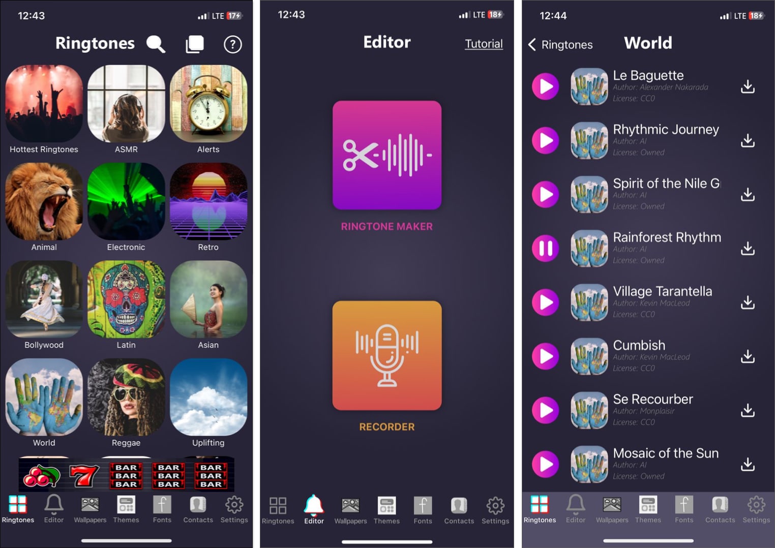 Ringtones: for iPhone ringtone app.