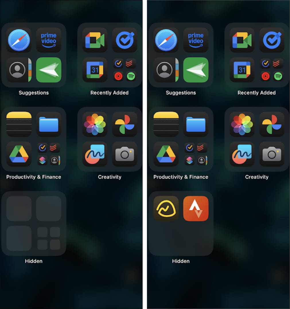 Access the hidden folder and the hidden apps on an iPhone in iOS 18.