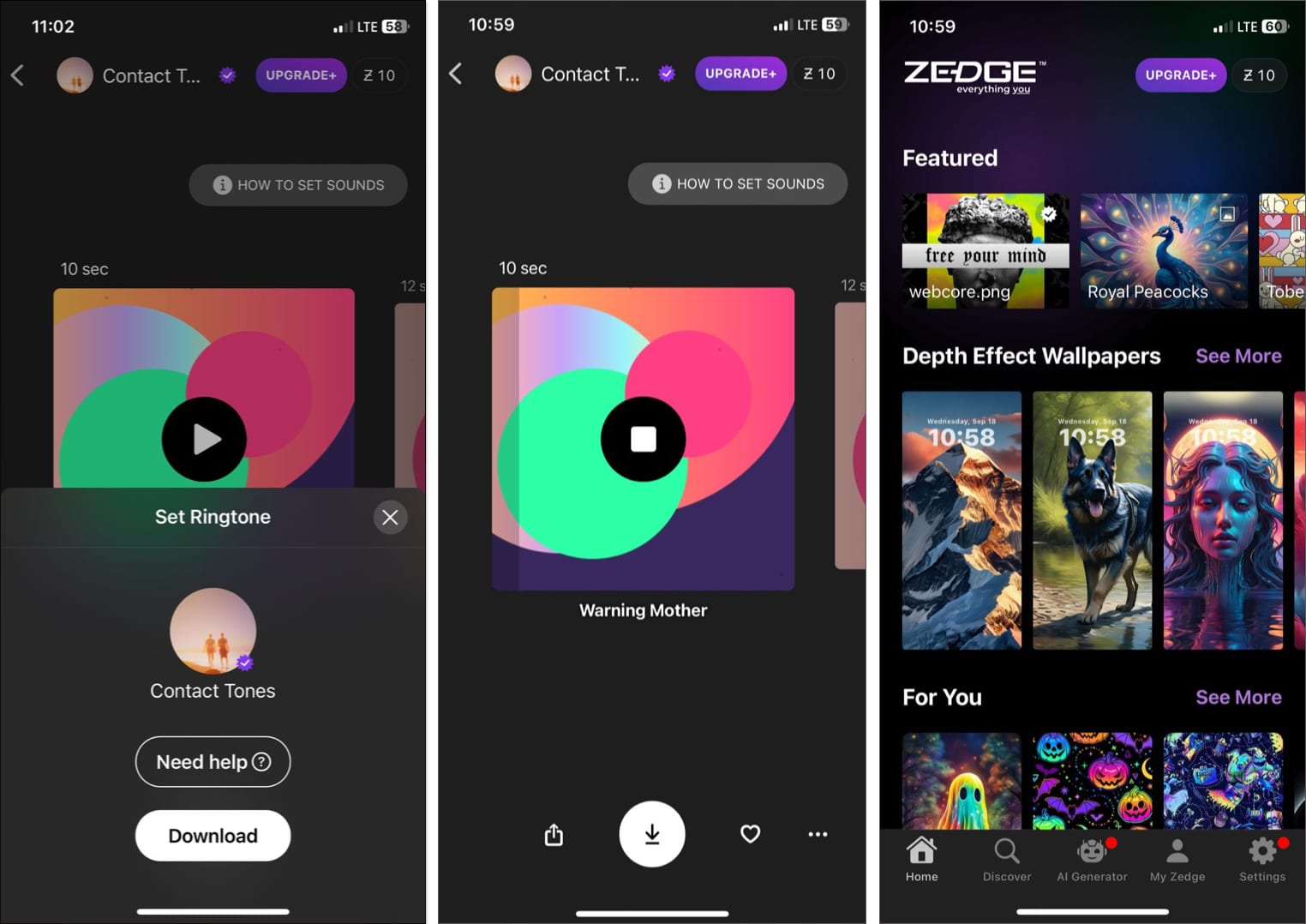 ZEDGE™ Wallpapers & Ringtones iPhone app.