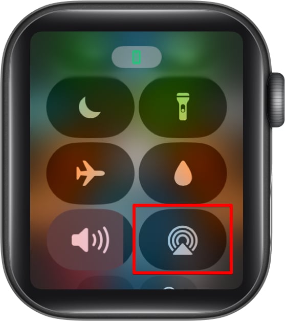 Airplay icon on Apple Watch.