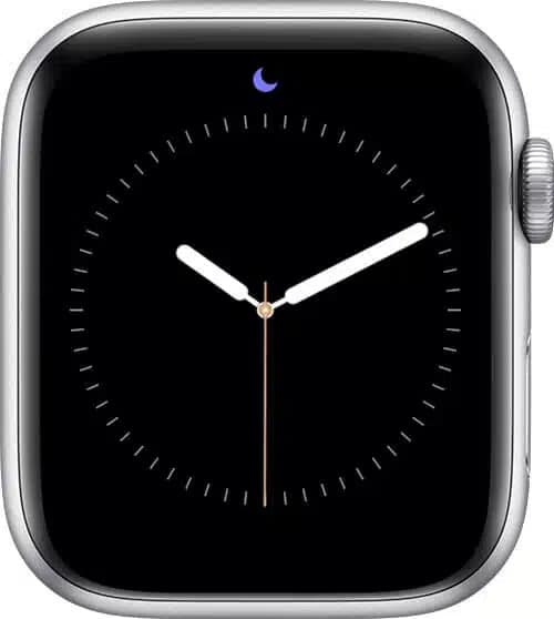 Crescent moon Do not Disturb Apple Watch icon.