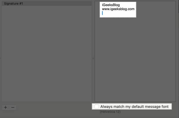 Unchecking the Always match my default message font option in the macOS Mail app settings.