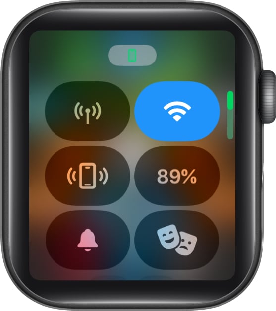 Green iPhone symbol on Apple Watch.