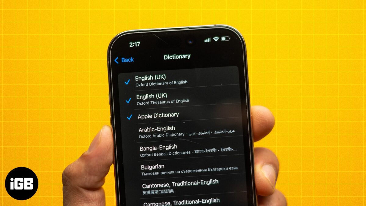 How to use built in dictionary on iphone and ipad