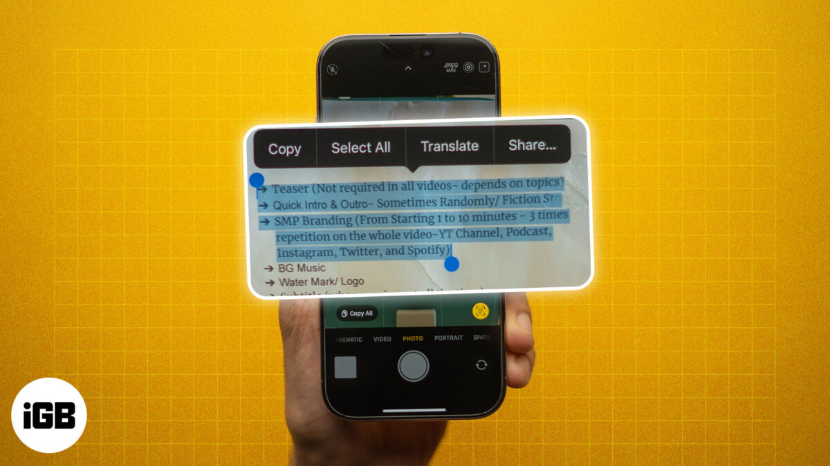 How to use live text on iphone