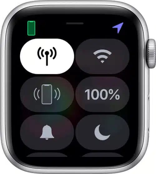 Location indicator symbol on Apple Watch.