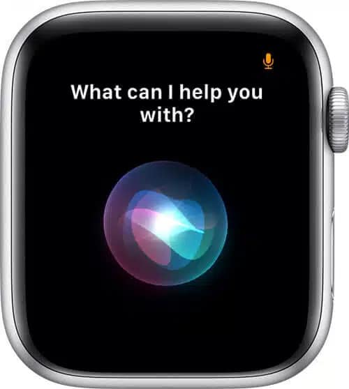 Orange mic icon on Apple Watch.