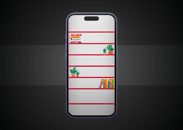 Simple bookshelf iPhone background 1.