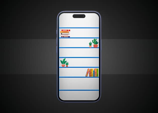 Simple bookshelf iPhone background 2.