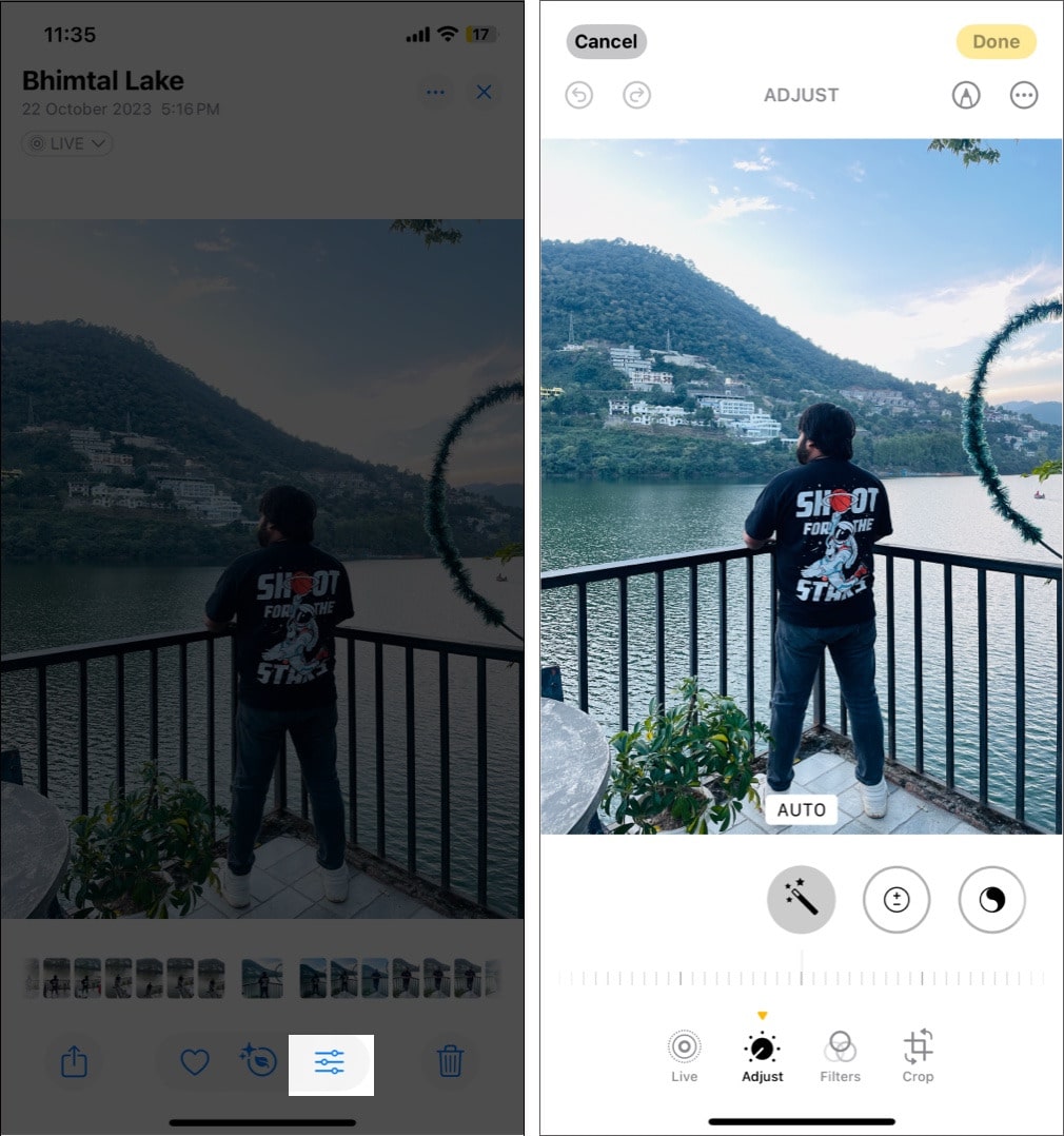 New edit button icon in the iOS 18 Photos app on an iPhone.