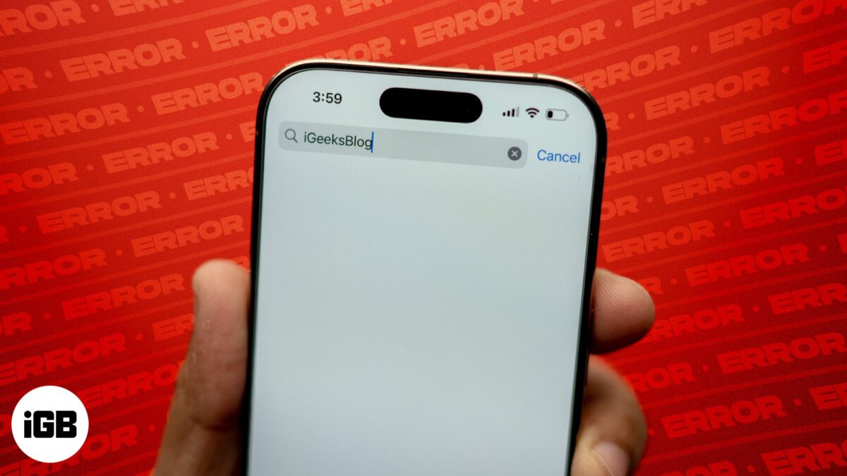 Can't search messages on iphone