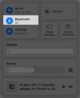 Turning on Bluetooth on a Mac.