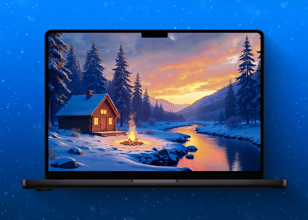 Cozy Winter Christmas desktop background.