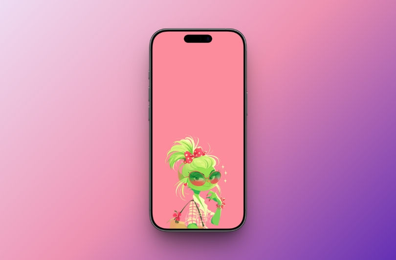 15 Cute and Funny Grinch iPhone Wallpapers in 4K: Free Download – iGeeksBlog Cute Grinch Girl on Pink Background