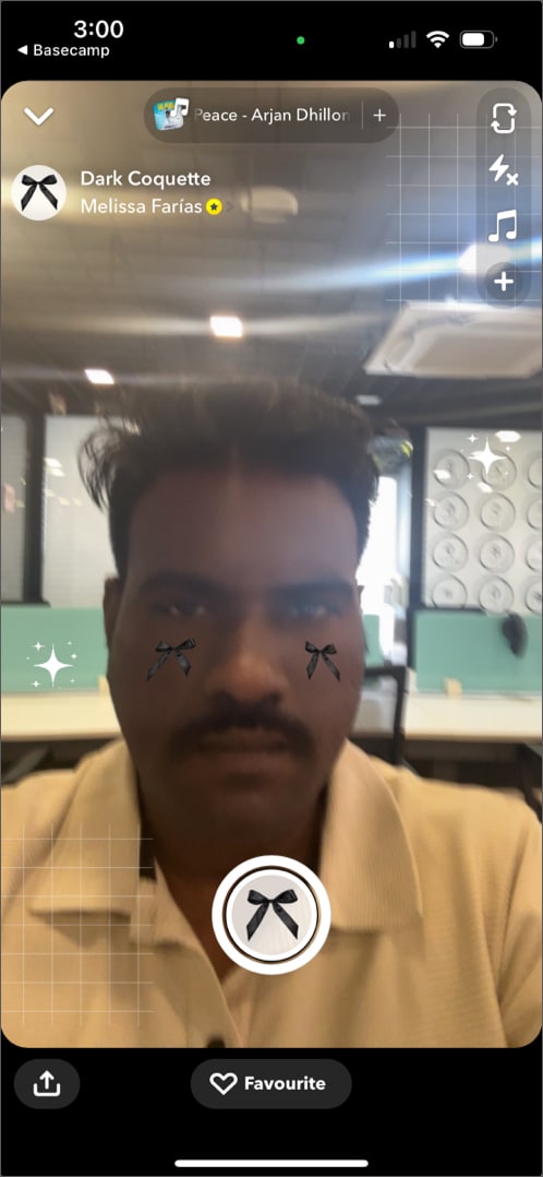 Dark Coquette Snapchat lens.