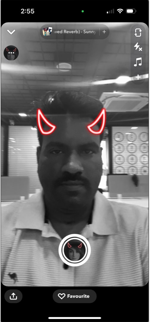 Devil lens in Snapchat.