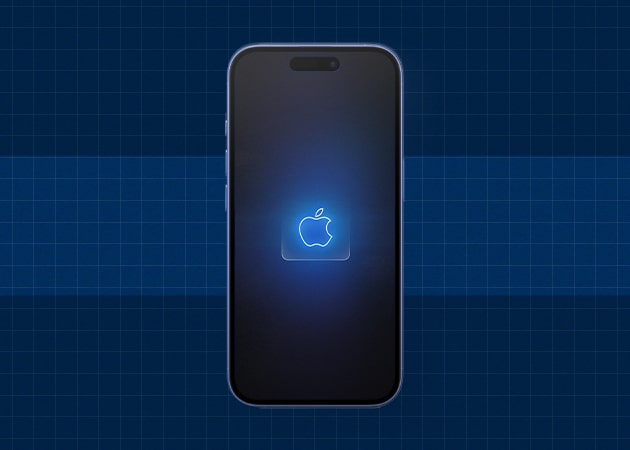 Glowing Apple logo wallpaper.