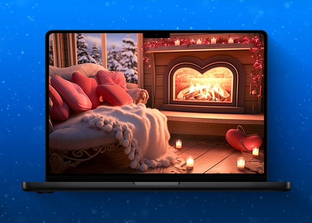 Holiday Fireplace wallpaper for Mac.
