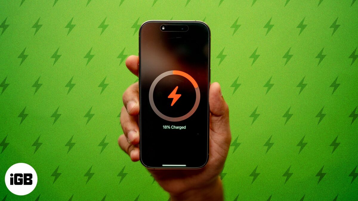 Charging symbol on an iphone