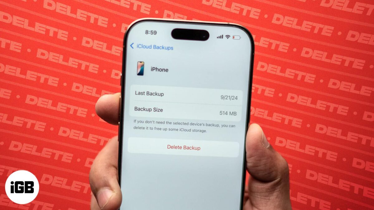 How to delete backup from icloud