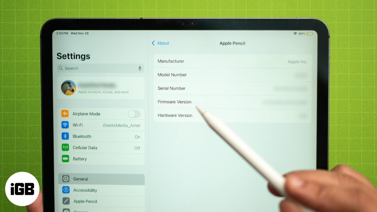 How to find out your apple pencil firmware version