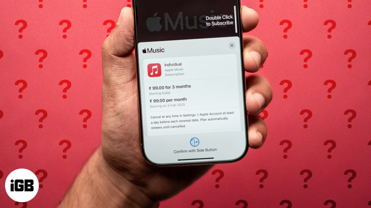 Apple music subscription purchase screen on an iphone