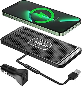 A LOOSAU wireless charging pad for the iPhone.