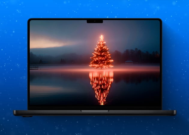Minimalist Christmas Mac wallpaper.