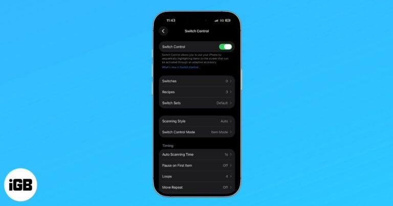 Switch Control on iPhone