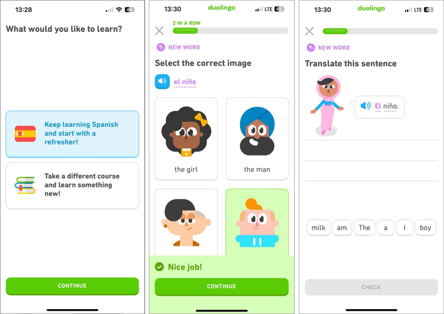 Duolingo - Language Lessons iPhone app.