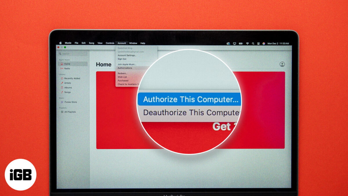 Authorizing mac for apple music