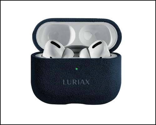 Luriax Alcantara AirPods Pro 2 case in Midnight Blue